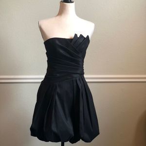 Jessica McClintock Black Strapless Bubble Mini Dress with Pockets Size 4